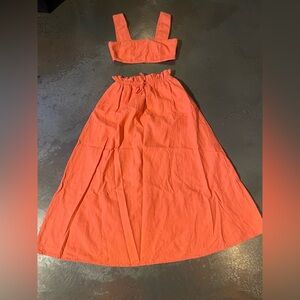 FUTURE COLLECTIVE Vibrant Orange Maxi Skirt Set